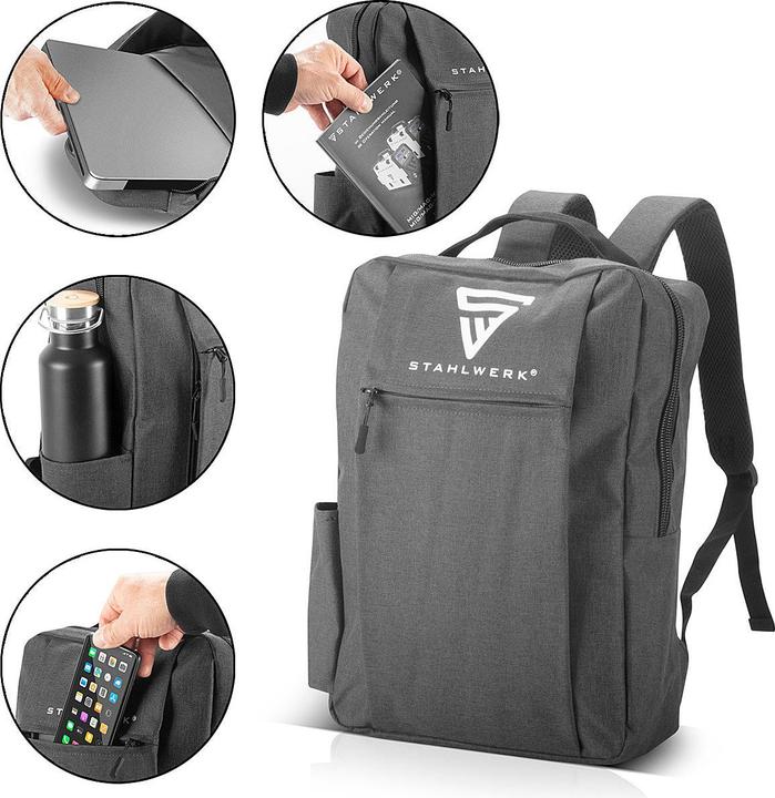 Image du produit Stahlwerk Sac à dos pour ordinateur portable Sac à dos pour ordinateur portable Sac à dos de travail avec (15 l)