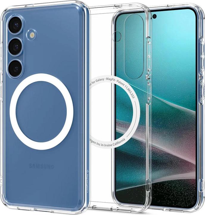 Actual product image Spigen Crystal Hybrid (MagFit) Galaxy S25 Case Clear White (Samsung Galaxy S25)