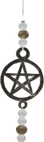 Image du produit Green Tree Suncatcher Hanging White/Clear Beads Pentagram