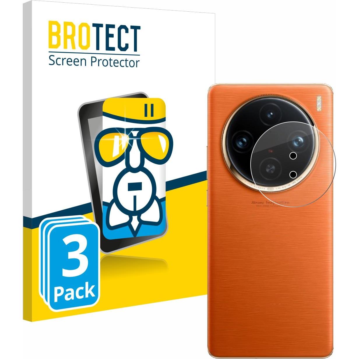 BROTECT AirGlass Panzerglasfolie (3 Stück, Vivo X100 Pro), Smartphone Schutzfolie, Transparent