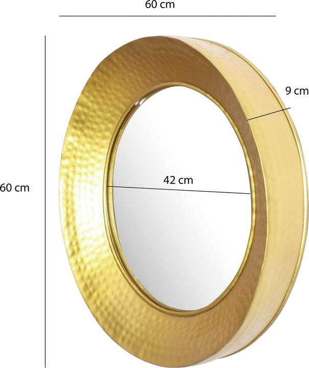 Valeurs nutritives et ingrédients FineBuy miroir mural miroir couloir rond métal 60 cm miroir couloir martelé (Ø 60 cm)