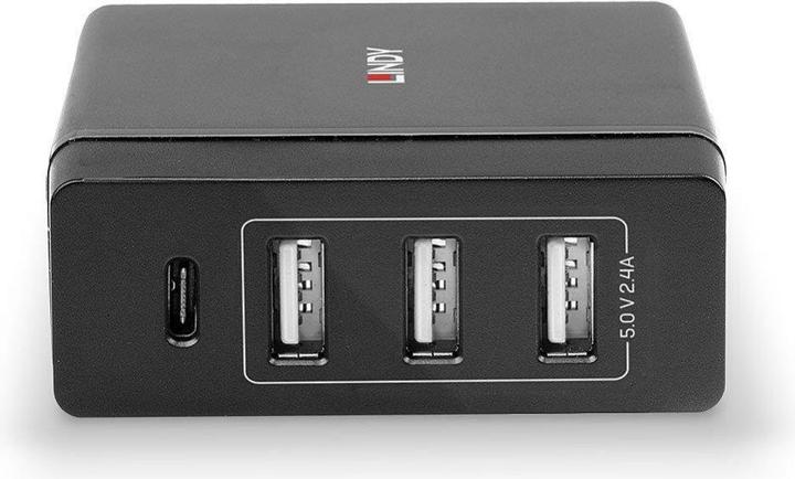 Produktbild Lindy 73329 Ladegerät für Mobilgeräte Indoor Schwarz (72 W, 1 Port)