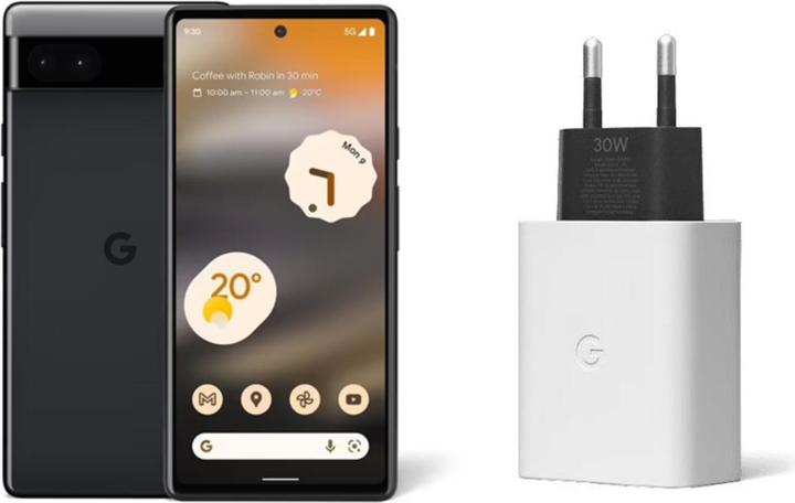 Produktbild Google Pixel 6a (128 GB, Charcoal) + USB-C Netzteil 30 W