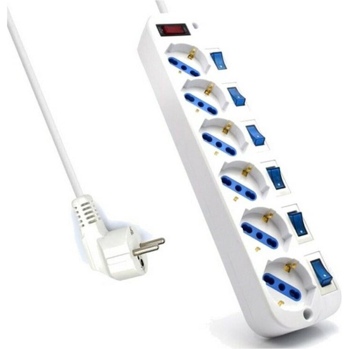 Ewent, Ciabatta multipresa, Regleta 6 Tomas Shuko Versione Blanca 16a Con Interruptor On/Off 3m (6x, 3 m)