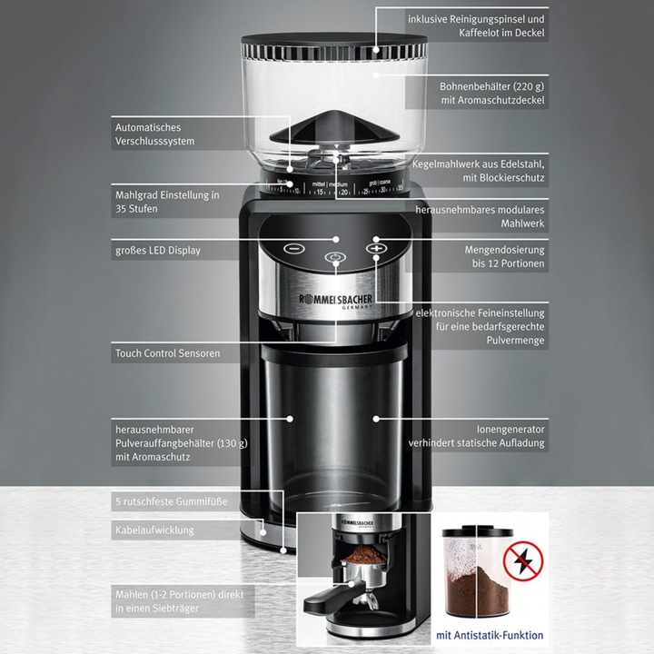 Productafbeelding Rommelsbacher EKM 400 met kegelmolen