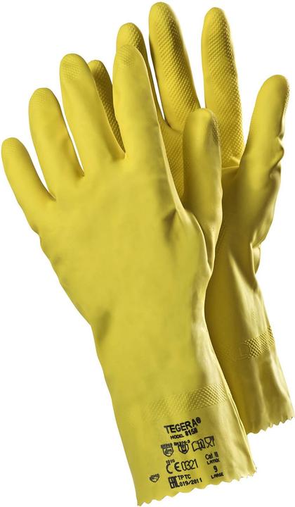 Actual product image Tegera Ejendals 8150, Disposable gloves, Yellow, Adult, Unisex, Latex (9)