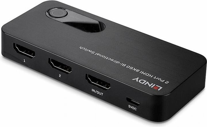 Productafbeelding Lindy 2-poorts HDMI 8K60 bidirectionele schakelaar Schakelt tussen twee 8K HDMI bronnen die zijn