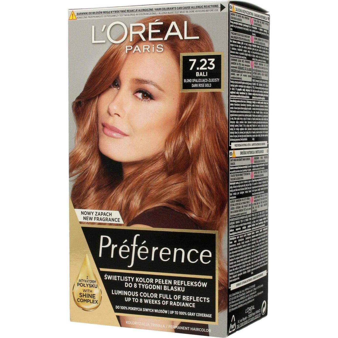 L'Oréal Paris, Haarfarbe, Preference (7.23 Dark Rose Gold)