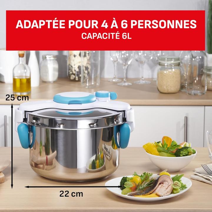 Actual product image SEB Autocuiseur Clipso Minut Easy+ 6L (Steam cooker, Stainless steel)