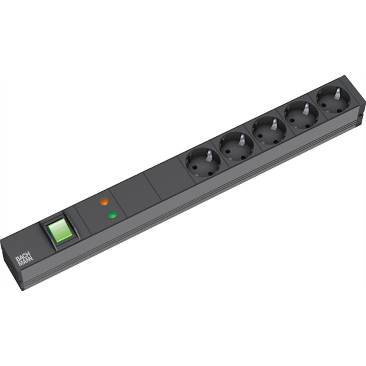 Bachmann, Steckdosenleiste, Verlängerungsschnur (Rack (5 x, CEE 7/3, 2 m)