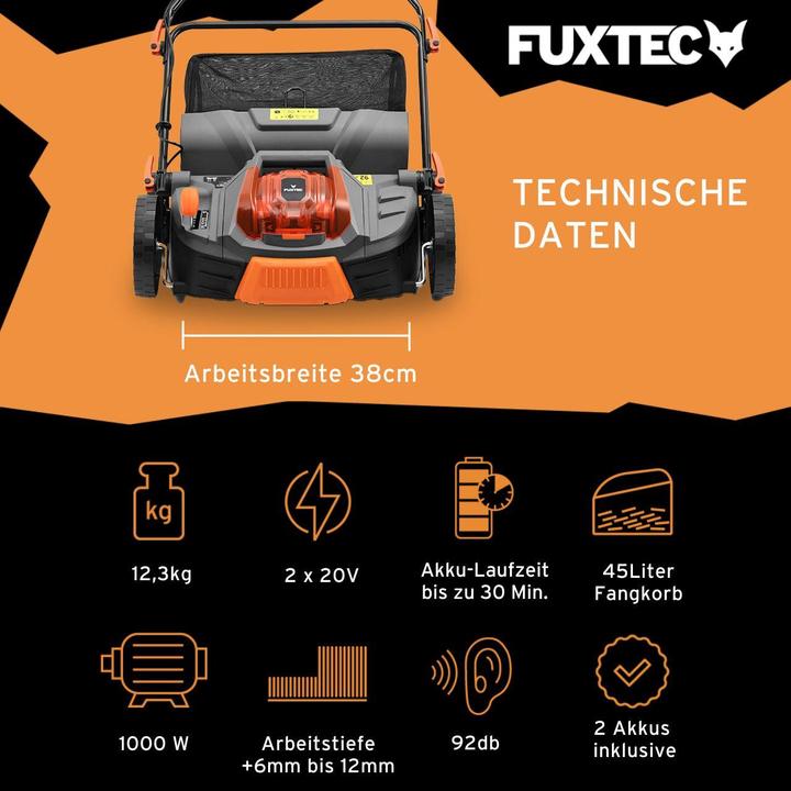 Immagine prodotto Fuxtec 40V Akku-Vertikutierer SET FX-E2VE38SET