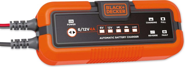 Produktbild Black & Decker Black+Decker BXAE00022 Multifunktions-Ladegerät 6V & 12V 4A für Blei-Akkus IP65 (6V, 12V, 4 A)
