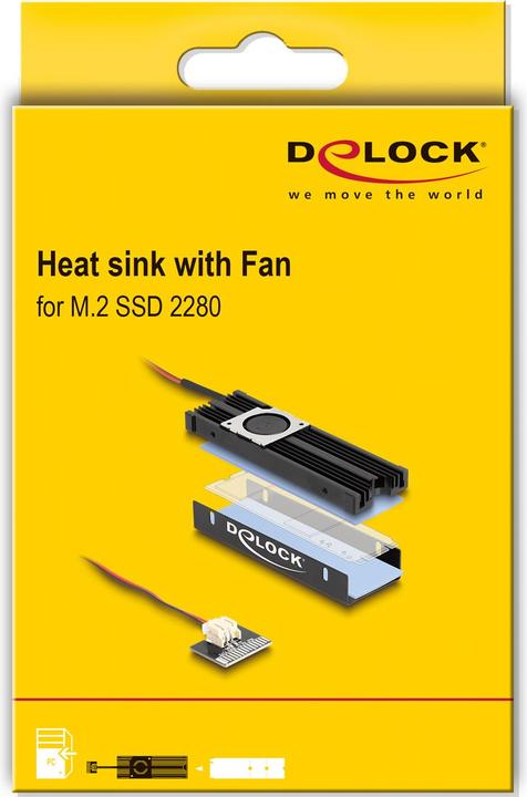 Productafbeelding Delock Koellichaam met ventilator voor M.2 SSD 2280 zwart