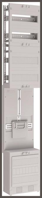Produktbild ABN Zählerplatz 3Pkt 1R 1V ZV19010 4-reihig o.V./B.m.SAS 5p.BxH:250x1350mm