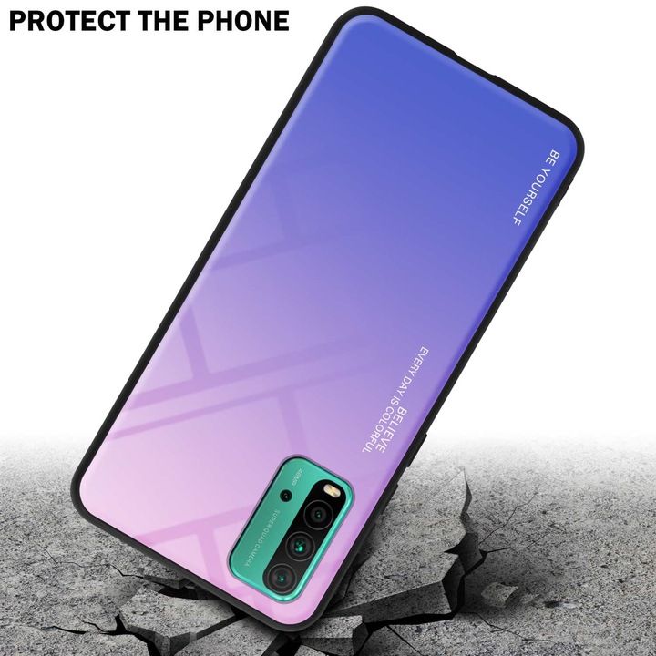 Productafbeelding Cadorabo TPU 2 Kleuren Glazen Hoesje (Xiaomi Redmi 9T, Xiaomi Poco M3)