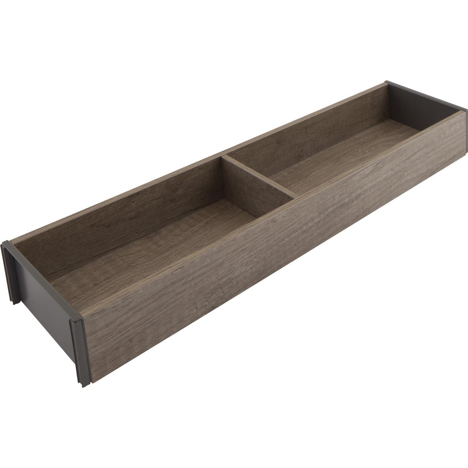 Blum Ambia-Line Schubkastenrahmen schmal - 422x100x50mm, Nebraska Eiche Stahl, Besteckkasten, Braun