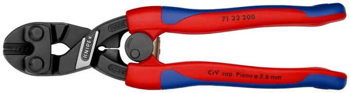 Image du produit Knipex Coupe-boulon compact DIN ISO 5743 L.200mm forme 2 avec facette 20Grad gew. schwarz atram. schlank... (265 mm)