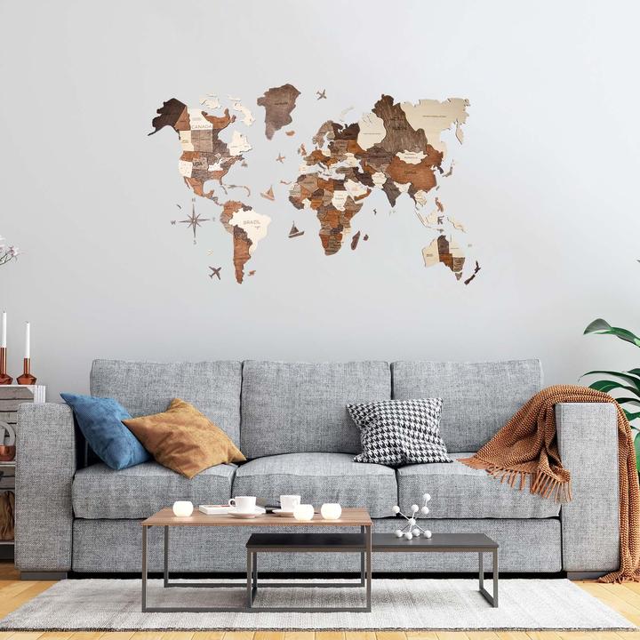Actual product image Enjoy The Wood 3D world map (90 x 150 cm)