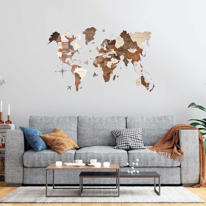 Actual product image Enjoy The Wood 3D world map (90 x 150 cm)