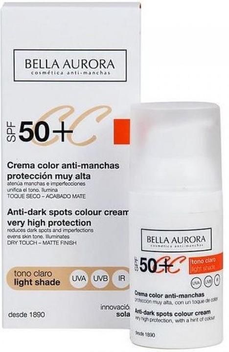 Bella Aurora CC CREAM anti-manchas tono claro SPF50+ 30 ml (Heller Ton)