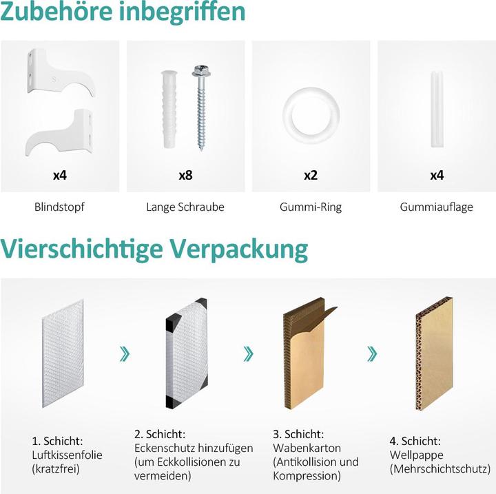 Produktbild Emke Heizkörper, Flachheizkörper mit Zentralanschluss, Weiss 160x46cm 850W Einlagig (850 W)