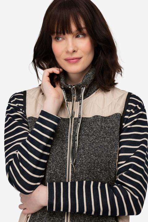 Immagine prodotto Laurasøn Strickfleece-Weste, Stepp-Einsätze, Stehkragen, Zipper (S)