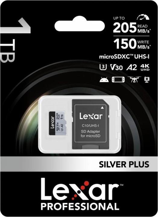Produktbild Lexar Professional Silver Plus (1000 GB, microSDXC, U3, UHS-I)