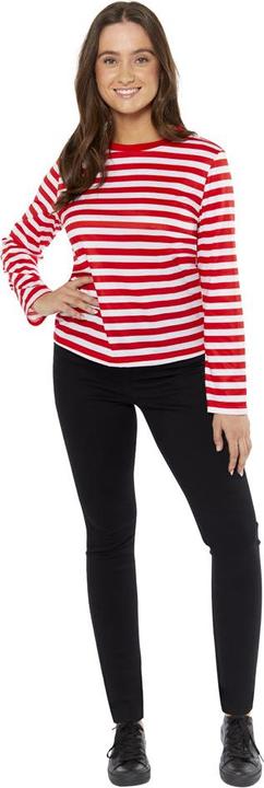 Image du produit Amscan T-shirt rayé à anneaux pour femme rouge-blanc (34, 36)