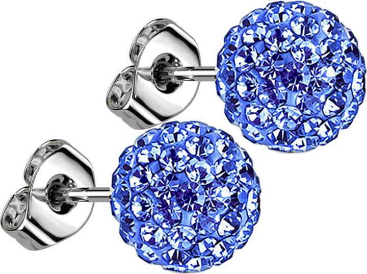 Immagine prodotto Star Piercing Orecchini con sfera di cristallo color acqua (senza ottone, Acciaio chirurgico 316L)