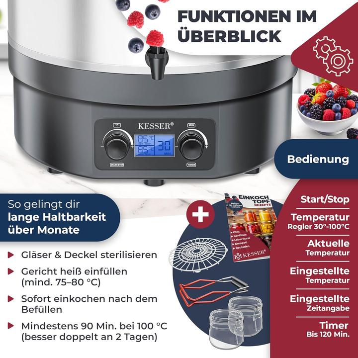 Produktbild Kesser Einkochautomat mit Timer und Abschaltautomatik (27 l)