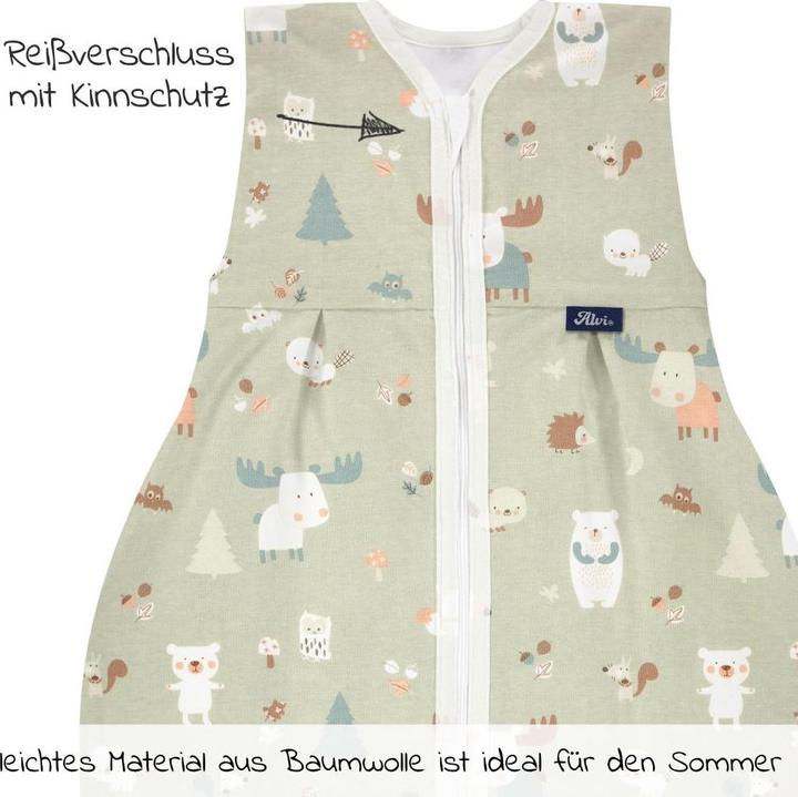 Produktbild Alvi Baby-Sommerschlafsack Molton Baby Forest 70 cm (70 cm, 0.5 TOG, Sommer)