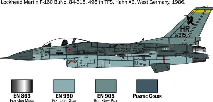 Actual product image 1:72 scale model set F-16 C/D Night Falcon