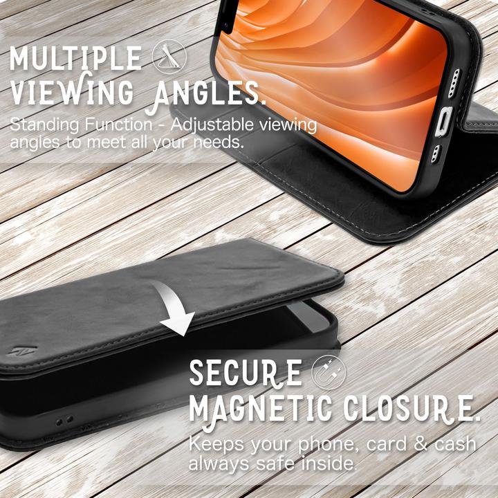 Immagine prodotto Nalia Custodia a ribalta in vero legno con chiusura magnetica (Apple iPhone 14 Plus)