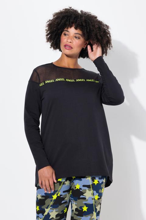 Produktbild Angel of Style Sweatshirt, A-Linie, Mesh-Einsatz, Wording-Tap (50)