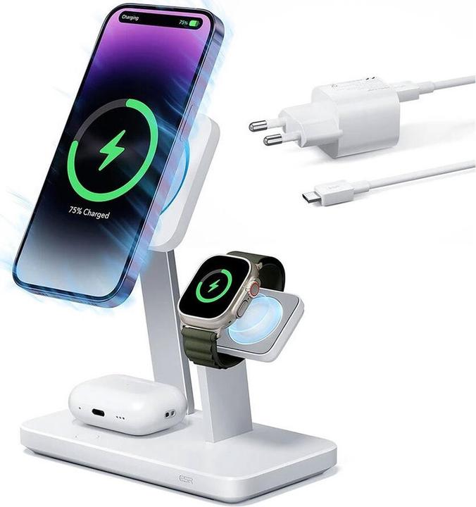 Produktbild ESR HaloLock 25W 3-in-1 Oplader Compatibel met MagSafe Magnetische Draadloze Lader (25 W)