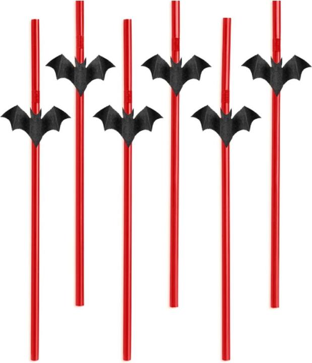 Produktbild Partydeco Fledermaus-Strohhalme (6 Stk) (6 x)