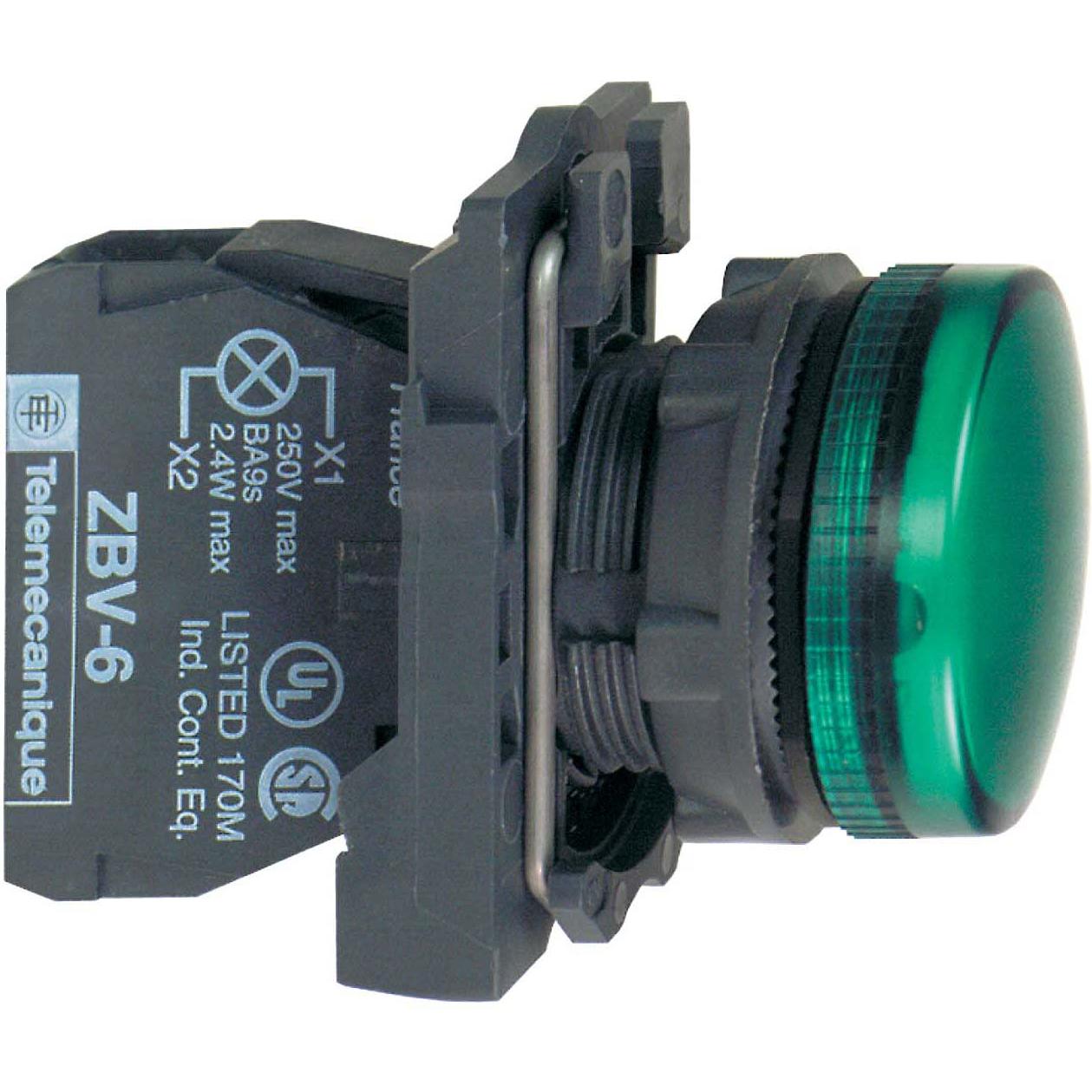 Schneider Electric, Arbeitsleuchte, Leuchtmelder LED 240VAC grün XB5AVM3