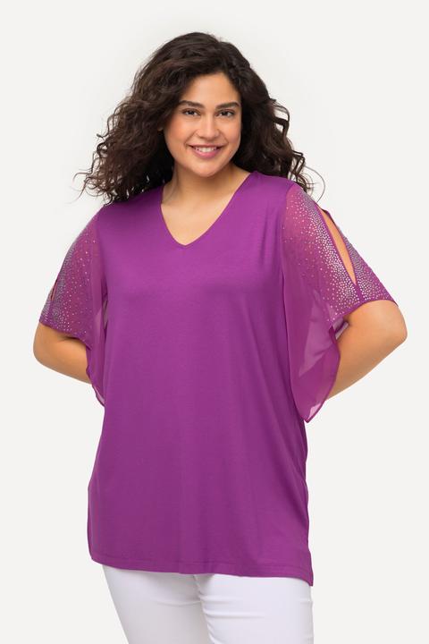 Produktbild Ulla Popken Tunika, Glitzersteinchen, A-Linie, V-Ausschnitt, 3/4-Arm (50, 52)