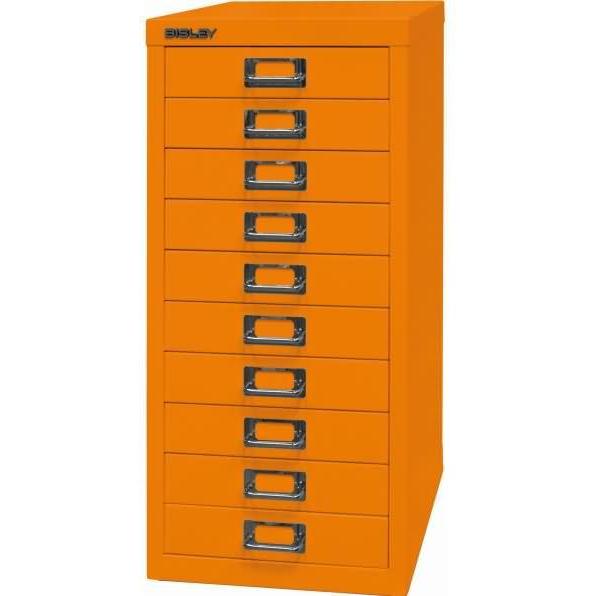 Bisley, Aktenschrank, MultiDrawer™ L2910 Schubladenschrank orange 10 Schubladen 27,8 x 38,0 x 59,0 cm