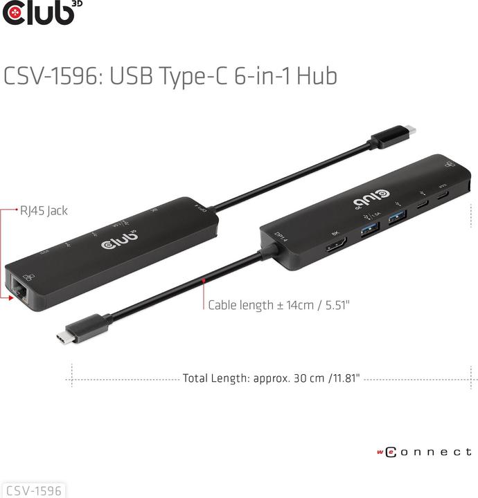 Actual product image Club 3D CSV-1596 (USB-C, 5 Ports)