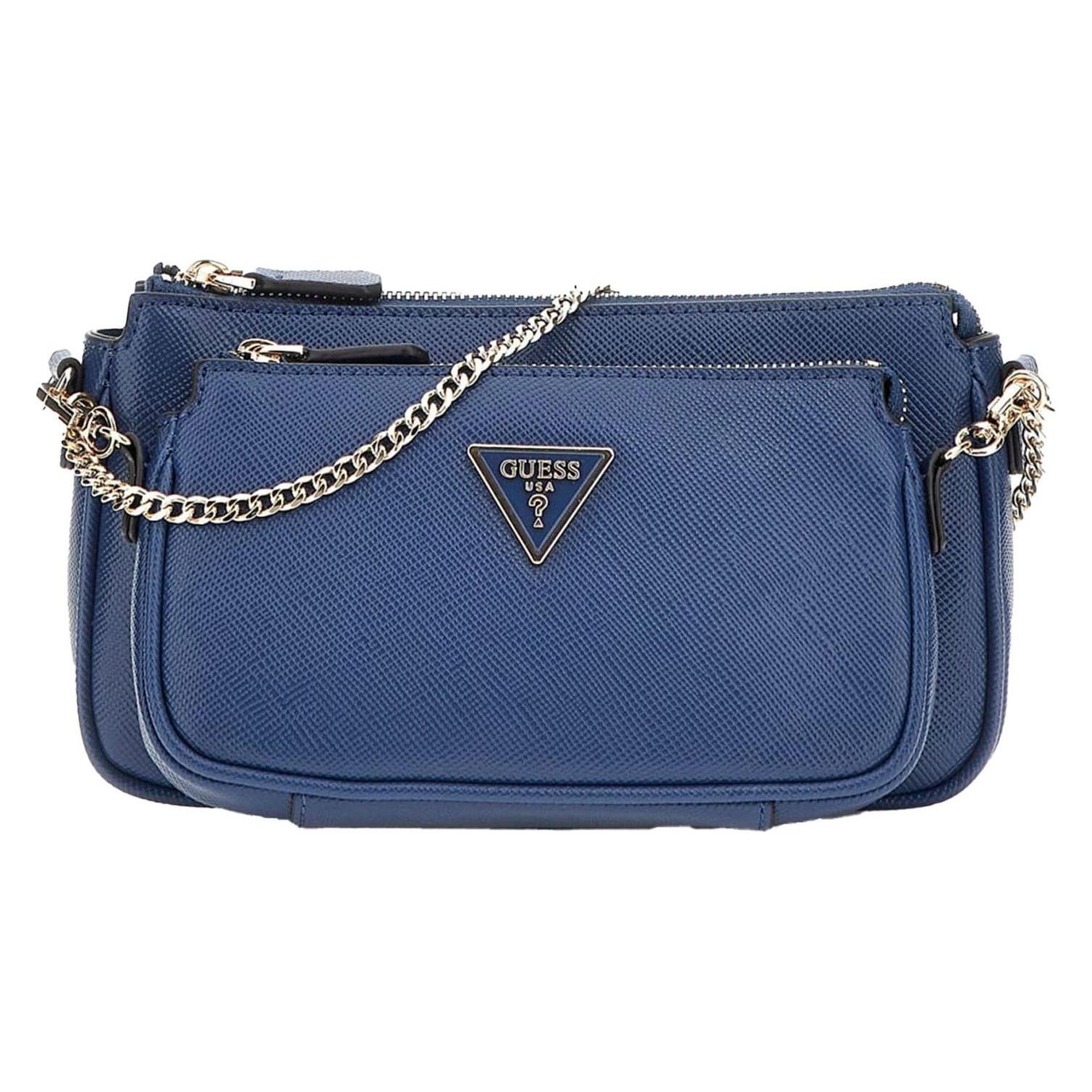 Guess, Damen, Handtasche, Noelle Double Pouch Crossbody, Blau