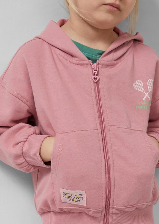 Produktbild s.Oliver Sweatshirt Jacke Oversized Kapuzen-Sweatjacke mit Front- und Rückenprint (98)
