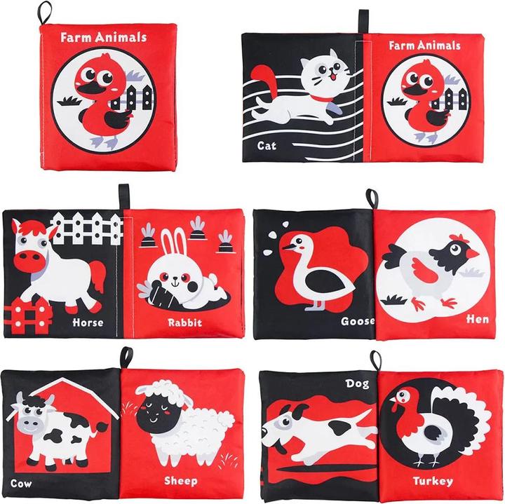 Actual product image Activity Board Baby Soft Cloth Books Baby Intelligence Development Learning Book with Teether Rustle Sound