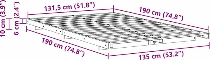 Actual product image vidaXL Bettgestell (135 x 190 cm)