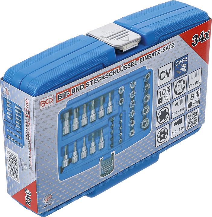 Produktbild BGS Bit- und Steckschlüsseleinsatz-Satz 10 mm (3/8") T-Profil (für Torx) 34-tlg. (T-Profil)