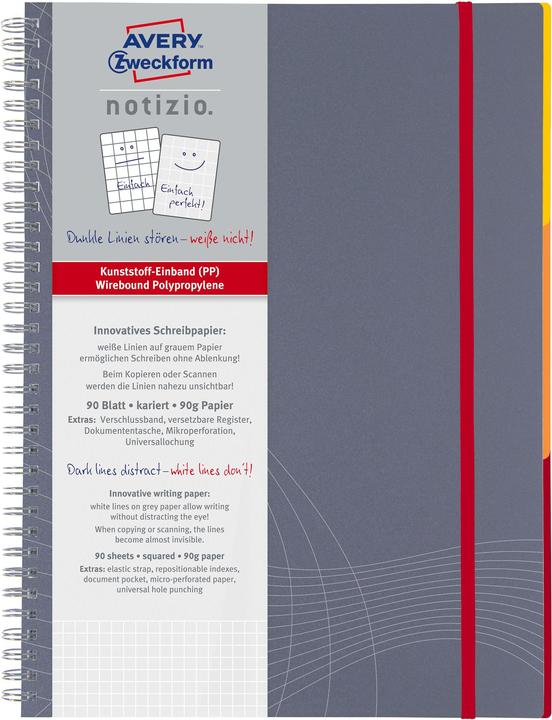 Produktbild Avery ZWECKFORM - NOTIZIO - Spiralbücher (A4, Kariert)