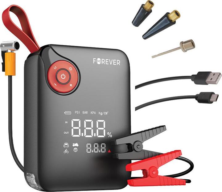 Forever Jumpstarter 4in1 JS-400 7200mAh schwarz-rot (600 A, 7200 mAh)