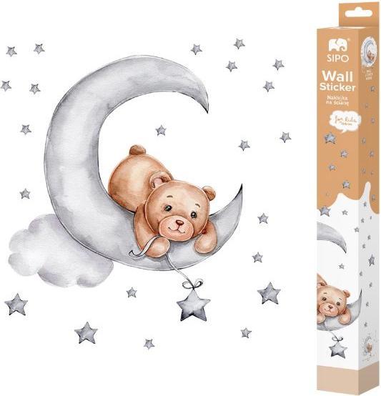 Image du produit Konjac Sponge ROOM Decor SIPO-WS63037 NAKLEJKI NA ŚCIANĘ MIŚ LEŻĄCY NA KSIĘŻYCU