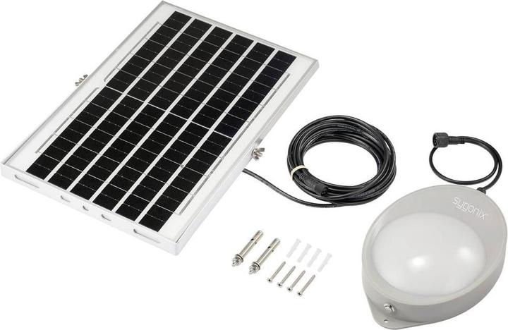 Actual product image Sygonix SY-5596934 Solar Wall Light with Motion Detector 10W Neutral White Grey (250 lm, IP44)
