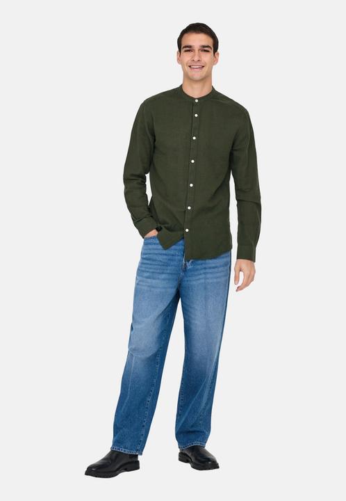 Actual product image Only & Sons Onscaiden Life Ls Solid Linen Mao Noos (XS)